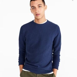 JCrew Cotton crewneck sweater in garter stitch